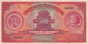 Ausland Tschechoslowakei 500 Kronen ... 