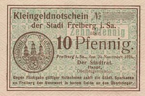Sachsen Freiberg 5, 10 und 50 Pfennig ... 