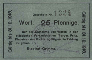 Sachsen Grimma 10 und 25 Pfennig ... 
