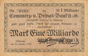 Sachsen Oederan 20 Millionen Mark 14.9.1923. ... 