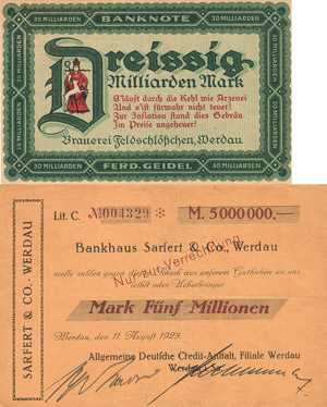 Sachsen Werdau 1 Million Mark 10.8.1023. ... 