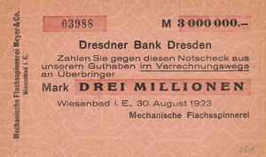 Sachsen Wiesenbad 100 Mark 8.9.1922 ... 