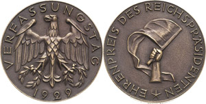 Weimarer Republik  Bronzegußmedaille 1929 ... 