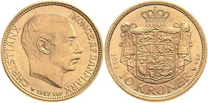 Dänemark Christian X. 1912-1947 10 Kroner ... 