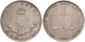 Kenia  Rupie 1888, H-Heaton British East ... 