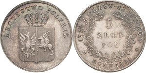 Polen Polnischer Aufstand 1831 5 Zloty 1831, ... 