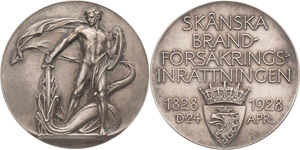 Schweden Gustav V. 1907-1950 Silbermedaille ... 