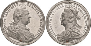 Bayern Karl Theodor 1777-1799 Zinnmedaille ... 