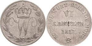 Württemberg Wilhelm I. 1816-1864 6 Kreuzer ... 