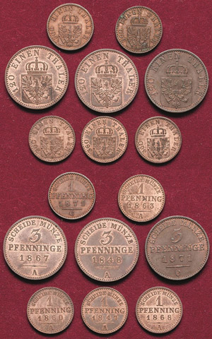 Brandenburg-Preußen Lot-8 Stück Pfennig ... 