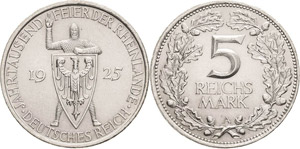 Gedenkausgaben  5 Reichsmark 1925 A ... 