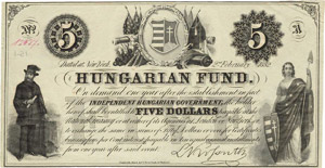 Ausland Ungarn 5 Dollars 2.2.1852. Hungarian ... 