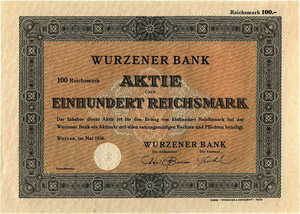 Deutschland Wurzen (Sa.) Wurzener Bank Aktie ... 
