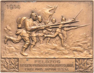 Erster Weltkrieg  Einseitige Bronzeplakette ... 