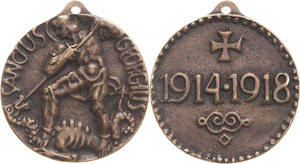 Erster Weltkrieg  Bronzegußmedaille 1918 ... 