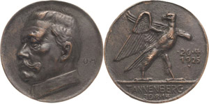 Erster Weltkrieg  Bronzegußmedaille 1925 ... 