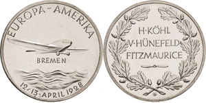 Luft- und Raumfahrt  Silbermedaille 1928 (T. ... 