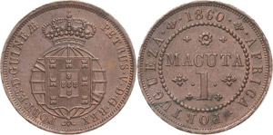 Angola Pedro V. 1853-1861 Macuta 1860.  KM ... 
