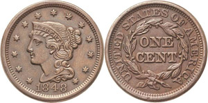 Vereinigte Staaten von Amerika  Cent 1848. ... 