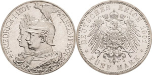Preußen Wilhelm II. 1888-1918 5 Mark 1901 A ... 
