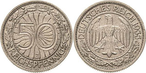 Kleinmünzen  50 Reichspfennig 1933 J  ... 