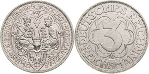 Gedenkausgaben  3 Reichsmark 1927 A ... 
