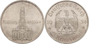 Gedenkausgaben  5 Reichsmark 1934 F ... 