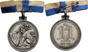 Regimente Ansbach Versilberte Bronzemedaille ... 
