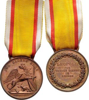 Regimente Baden Bronzemedaille o.J. (1839) ... 
