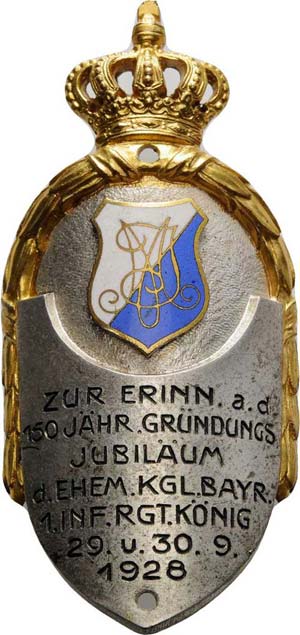 Regimente Bayern Standartennagel 1928. Zur ... 