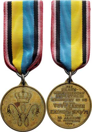 Regimente Braunschweig Bronzemedaille 1895. ... 