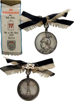 Regimente Celle Versilberte Bronzemedaille ... 