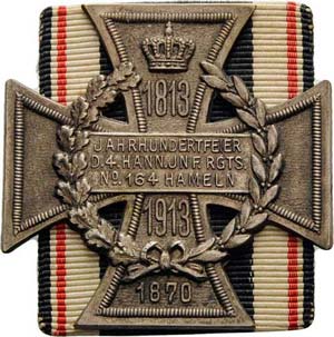Regimente Hameln Ehrenkreuz aus Weißmetall ... 