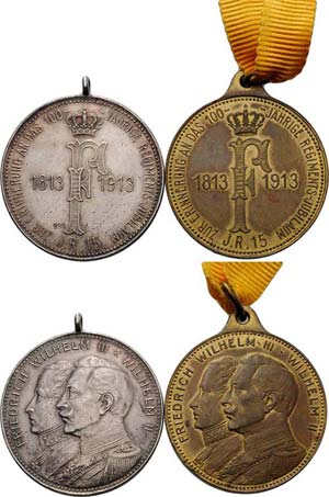 Regimente Minden Silbermedaille 1913. ... 
