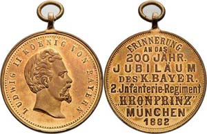 Regimente München Bronzemedaille 1882. ... 