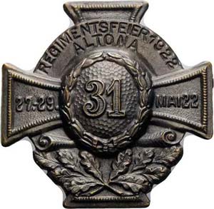 Regimente Thüringen Blechabzeichen 1922. ... 