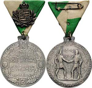 Regimente Zittau Versilberte Bronzemedaille ... 
