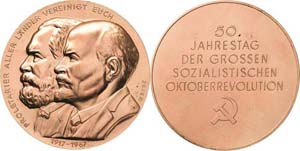 DDR-Medaillen  Kupfermedaille 1967 (Weiss) ... 