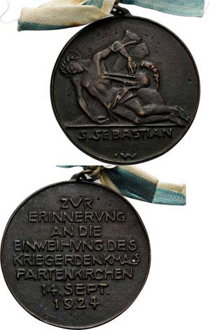 Erster Weltkrieg  Bronzegußmedaille 1924 ... 