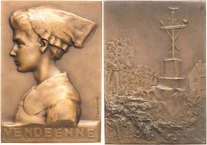 Jugendstil  Bronzeplakette o.J. (E. ... 