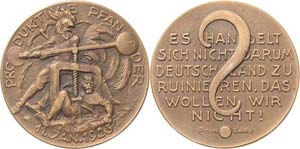 Weimarer Republik  Bronzemedaille 1923 ... 