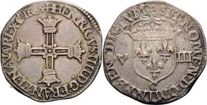 Frankreich Heinrich IV. 1589-1610 1/8 Écu ... 