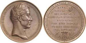 Frankreich Karl X. 1824-1830 Bronzemedaille ... 