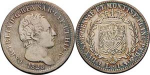 Italien-Sardinien Karl Felix 1821-1831 Lira ... 