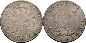 Mexiko Karl III. 1759-1788 8 Reales 1761, ... 