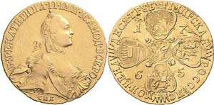 Russland Katharina II. 1762-1796 10 Rubel ... 