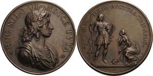 Schweden Karl XI. 1660-1697 Bronzemedaille ... 