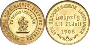 Leipzig  Vergoldete Bronzemedaille 1908. ... 