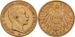 Preußen Wilhelm II. 1888-1918 10 Mark 1900 ... 