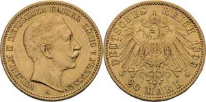 Preußen Wilhelm II. 1888-1918 20 Mark 1899 ... 
